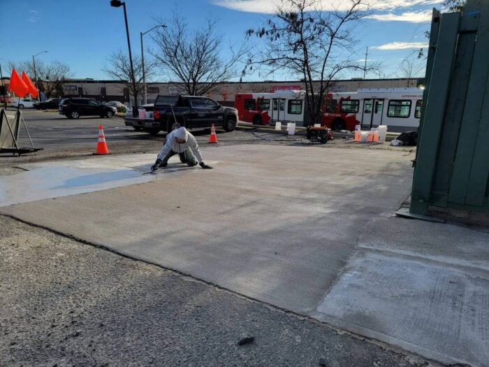 New concrete work at a commercial property
