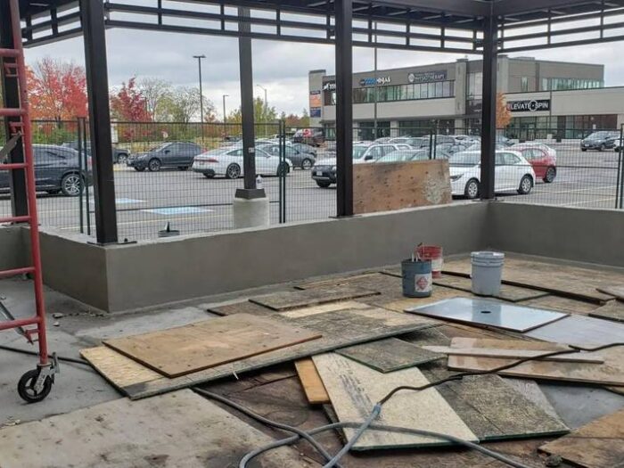 Concrete poured and floated to a clean finish