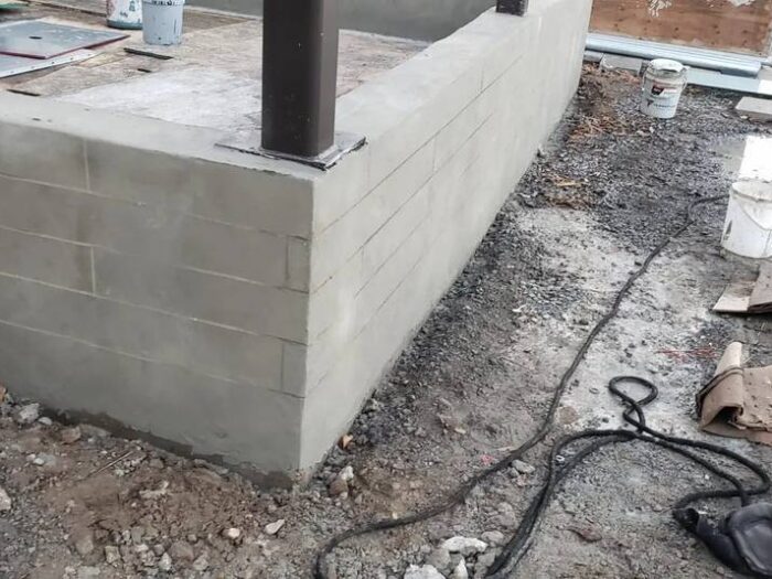 New concrete apron at a commercial entrance