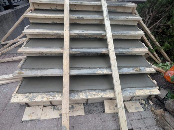 Formwork in place on a commercial step rebuild