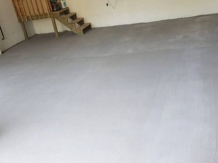 Concrete porch resurfaced to an even finish