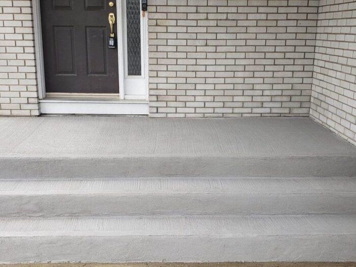 Resurfaced front steps and landing